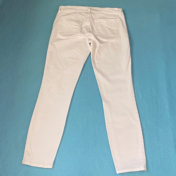 GAP 1969 mid rise stretch denim legging white 5 pocket button zipper size 27 - Picture 3 of 15